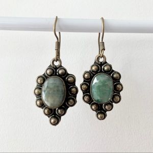 Green Stone Boho Earrings